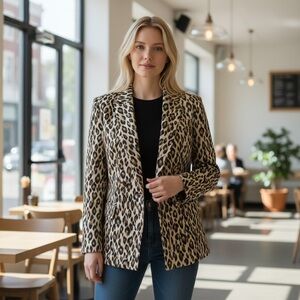 Vintage Forwear New York Leopard Print Women's Blazer NWT